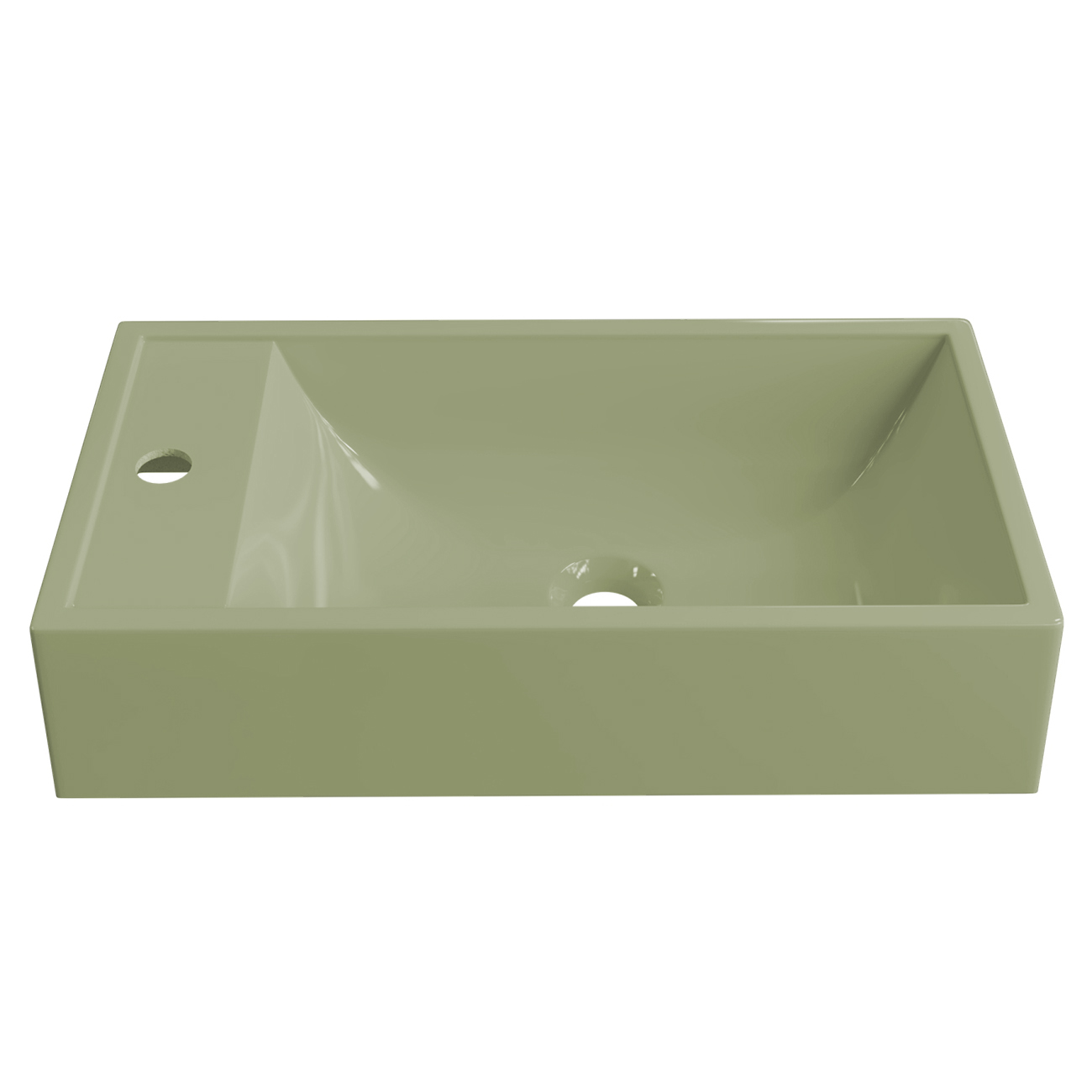 Cuba Pia de Apoio Para Banheiro Retangular 54cm Alva C08 Verde - Mpozenato