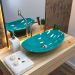 Cuba Pia de Apoio para Banheiro Canoa Luxo 45 C08 Azul Turquesa - Mpozenato