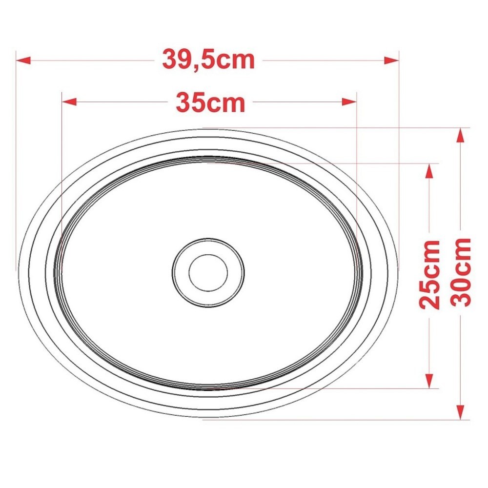 Cuba Pia de Apoio para Banheiro Oval Capri OV39W C08 Preto - Mpozenato