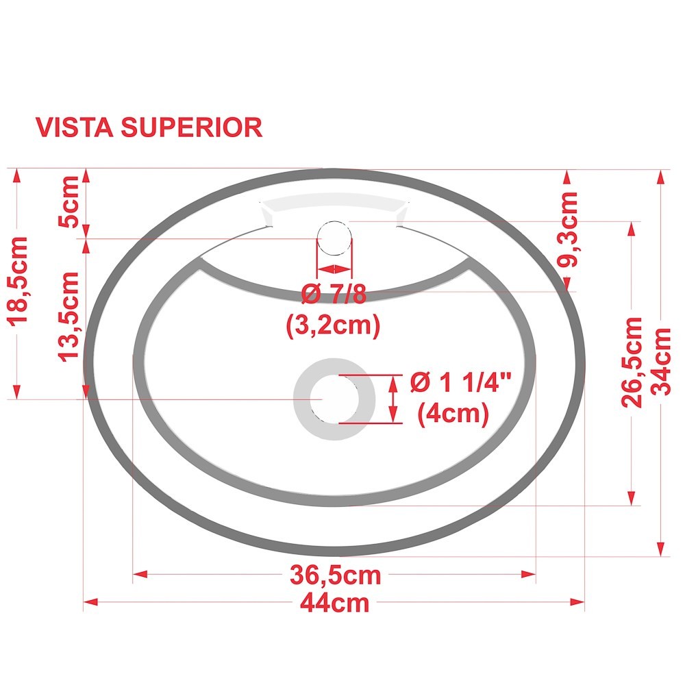 Cuba Pia de Apoio para Banheiro Oval Ox 43 C08 Azul Escuro - Mpozenato