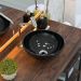 Cuba Pia de Apoio para Banheiro Redonda Bowl 30 C08 Preto - Mpozenato
