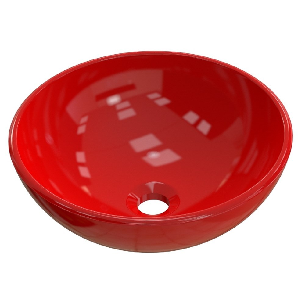 Cuba Pia de Apoio para Banheiro Redonda Bowl 30 C08 Vermelho - Mpozenato