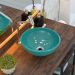 Cuba Pia de Apoio para Banheiro Redonda Bowl 35 C08 Azul Turquesa - Mpozenato