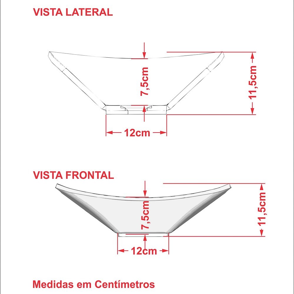 Cuba Pia de Apoio para Banheiro Retangular Luxo 38 C08 Branco - Mpozenato