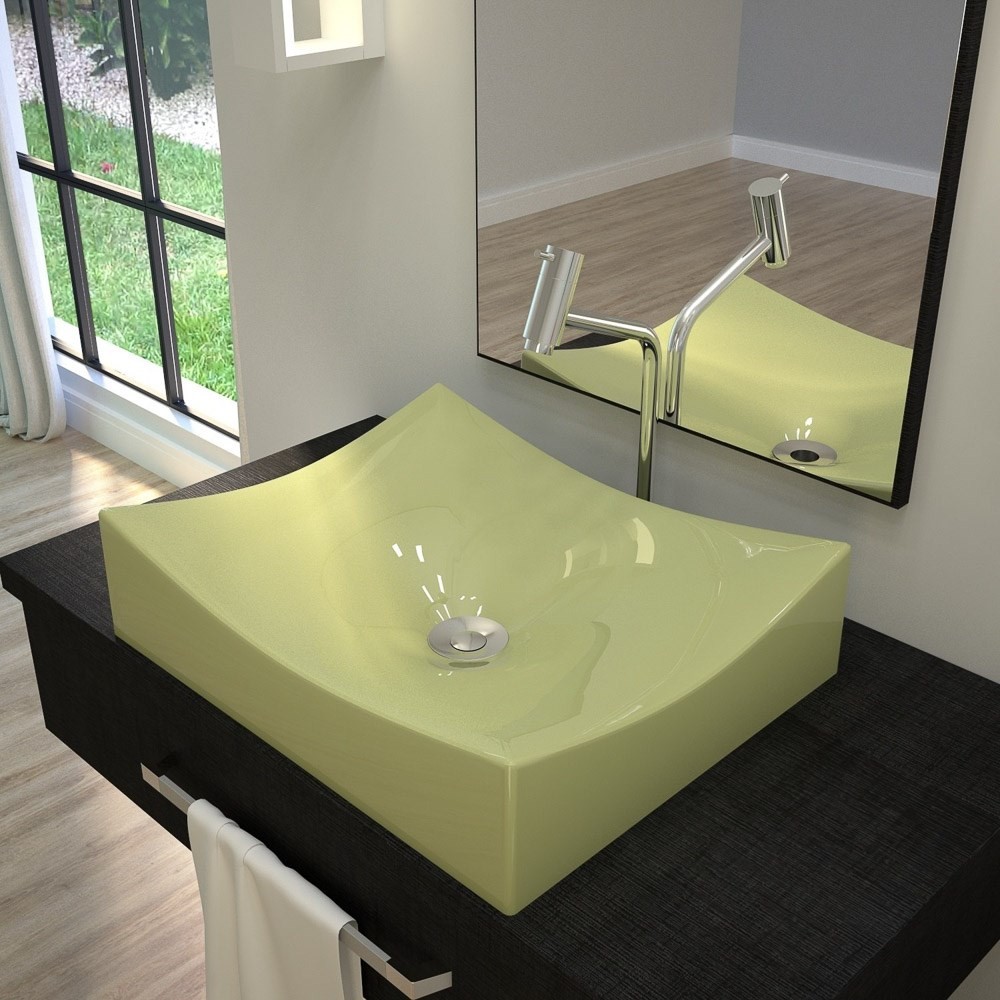 Cuba Pia de Apoio para Banheiro Retangular Milla ML44W C08 Verde Acqua - Mpozenato