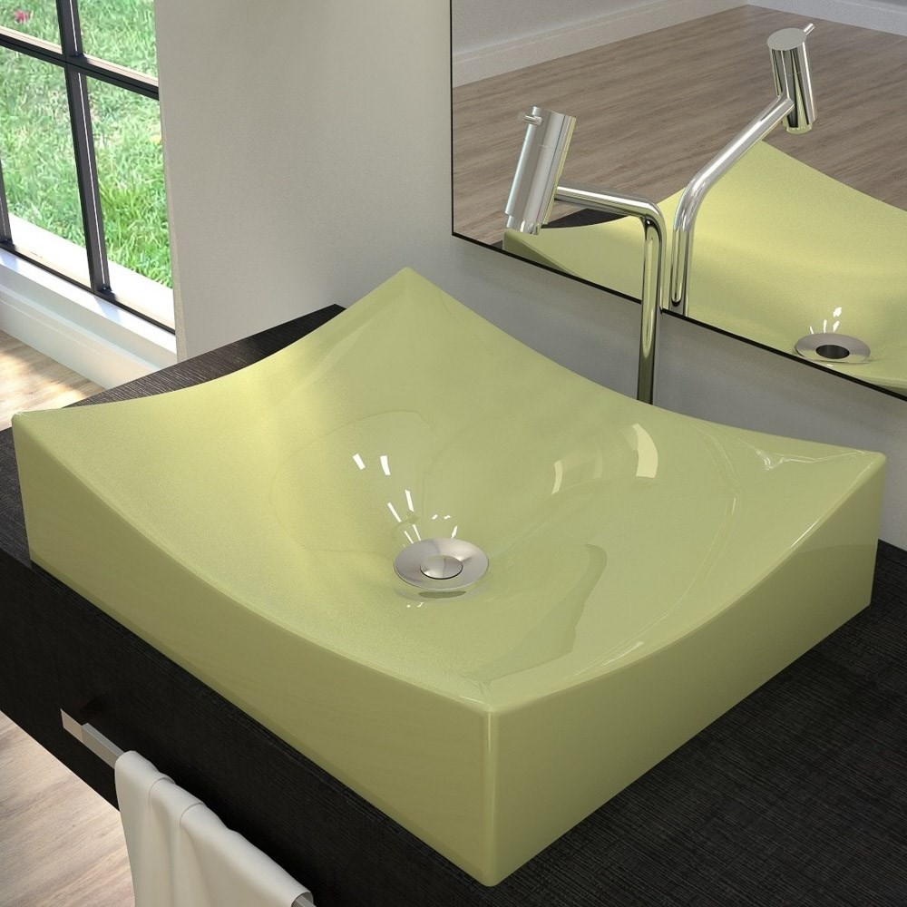 Cuba Pia de Apoio para Banheiro Retangular Milla ML44W C08 Verde Acqua - Mpozenato