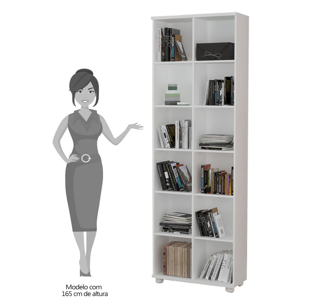 Estante Livreiro Multiuso 12 Nichos Legend F04 Branco - Mpozenato