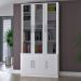 Estante Livreiro Multiuso 6 Portas Vidro Fumê Legend F04 Branco - Mpozenato