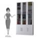 Estante Livreiro Multiuso 6 Portas Vidro Fumê Legend F04 Branco - Mpozenato