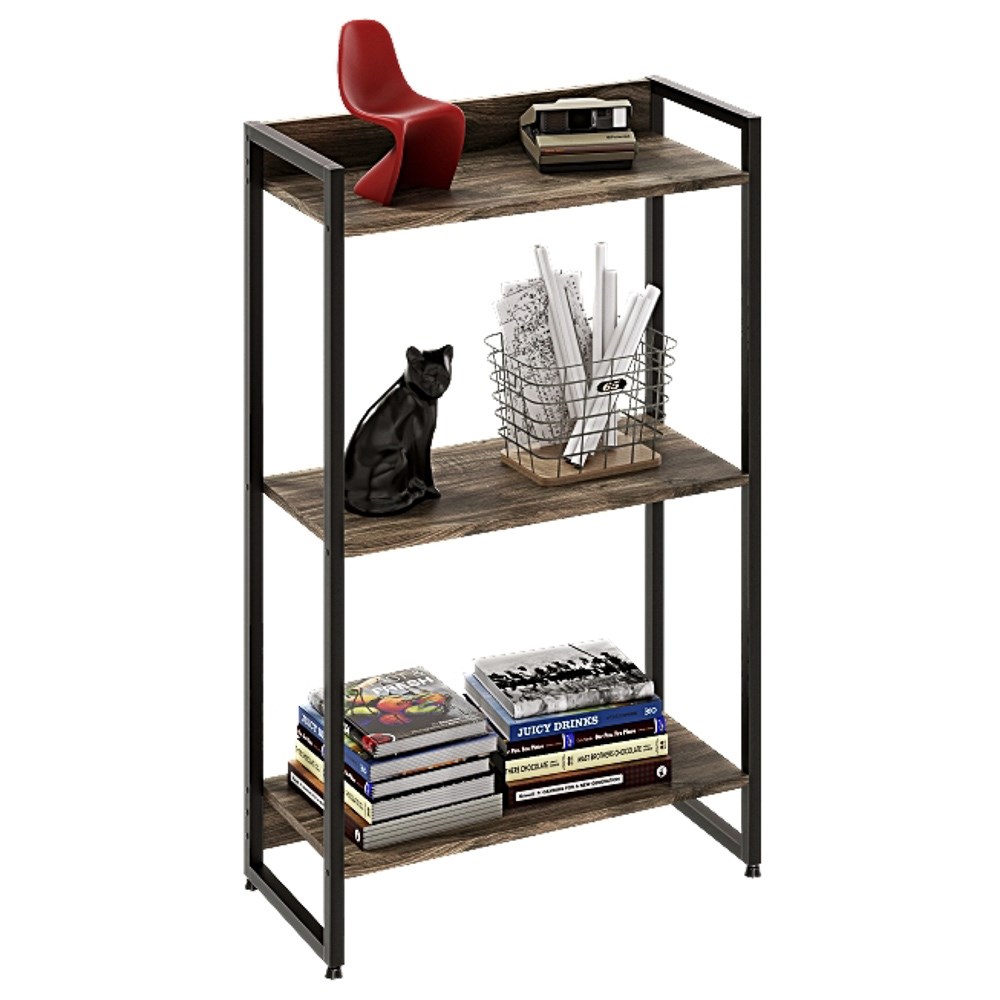 Estante Livreiro Multiuso Dynamica Industrial 60cm 3 Prateleiras C08 Carvalho Dark - Mpozenato