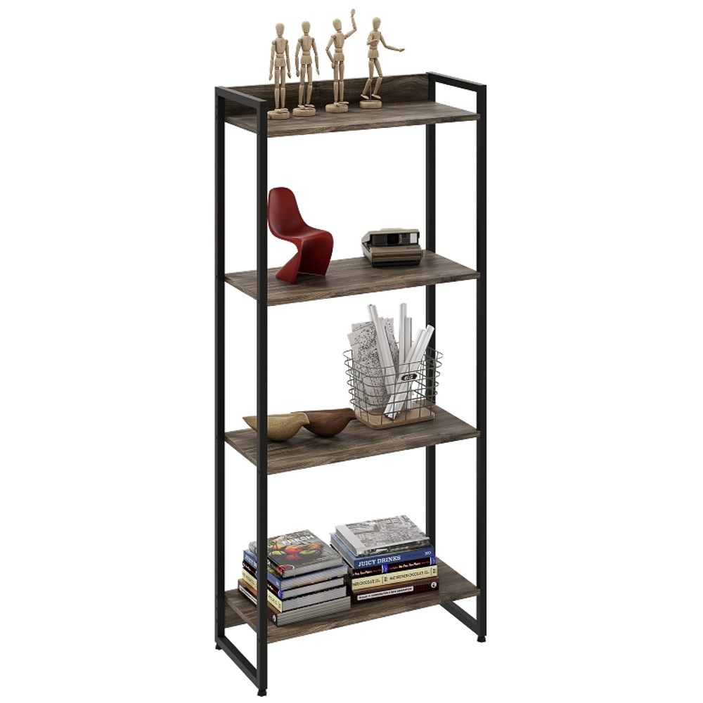 Estante Livreiro Multiuso Dynamica Industrial 60cm 4 Prateleiras C08 Carvalho Dark - Mpozenato