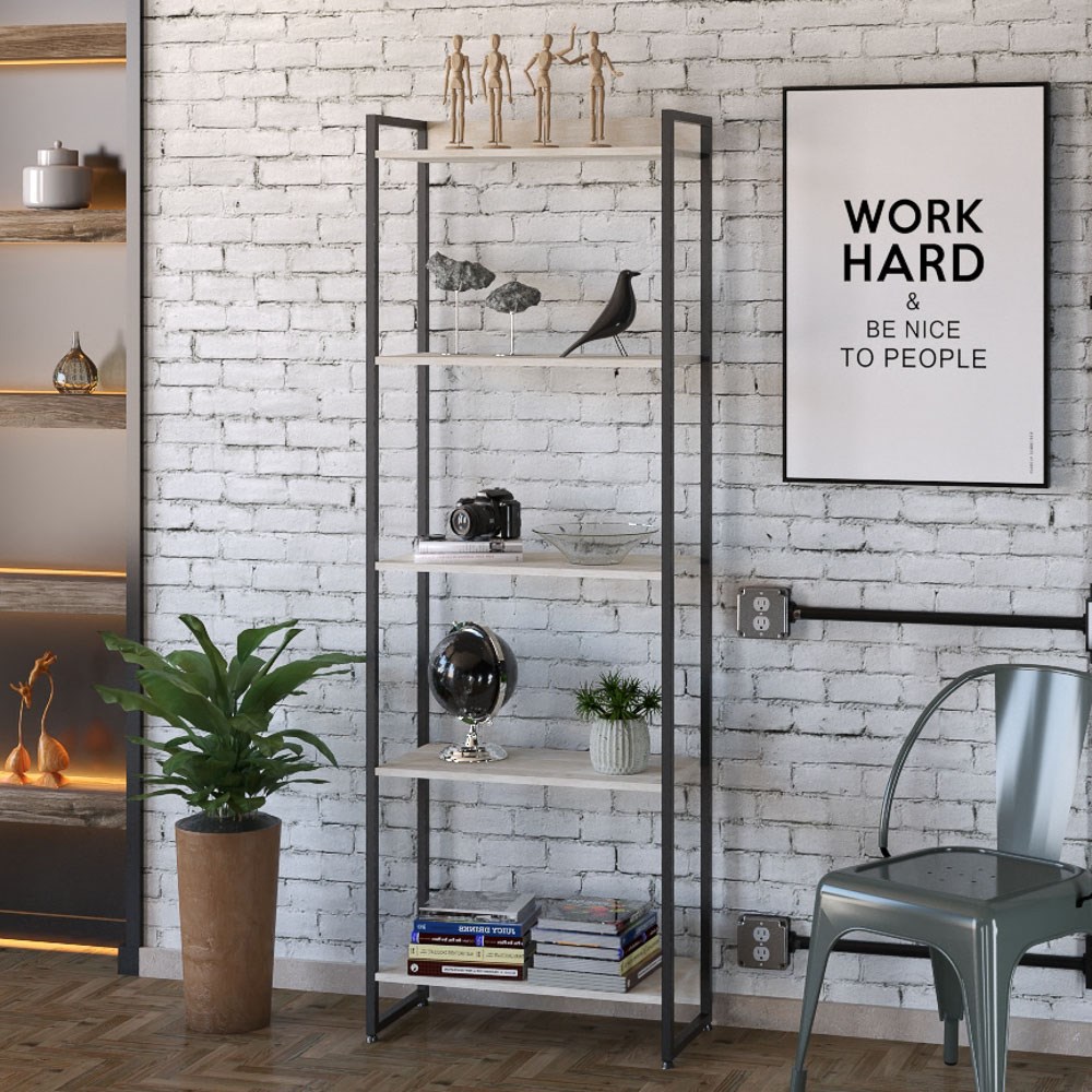Estante Livreiro Multiuso Dynamica Industrial 60cm 5 Prateleiras C08 Snow - Mpozenato