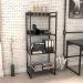 Estante Livreiro Multiuso Prisma Estilo Industrial 60cm 4 Prateleiras C08 Preto Onix - Mpozenato