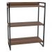Estante Livreiro Multiuso Prisma Estilo Industrial 80cm 3 Prateleiras C08 Nogal - Mpozenato