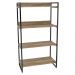 Estante Livreiro Multiuso Prisma Estilo Industrial 80cm 4 Prateleiras C08 Carvalho - Mpozenato