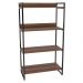 Estante Livreiro Multiuso Prisma Estilo Industrial 80cm 4 Prateleiras C08 Nogal - Mpozenato