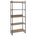 Estante Livreiro Multiuso Prisma Estilo Industrial 80cm 5 Prateleiras C08 Carvalho - Mpozenato