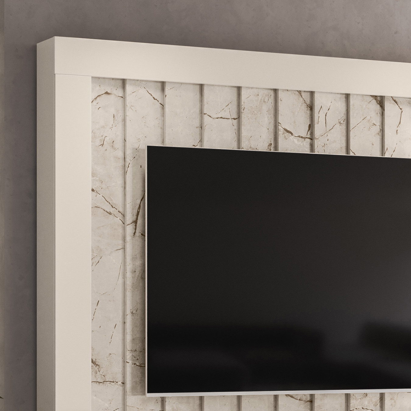 Estante Painel Para TV 70 Pol 242cm Le Gard Z10 Off/Calacata - Mpozenato