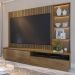 Estante Painel para TV 82 Pol 240cm com LED Hawai C05 Amêndoa - Mpozenato