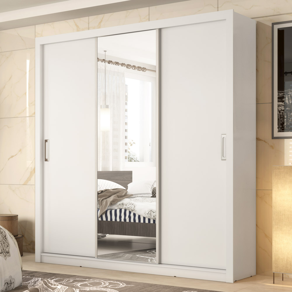Guarda Roupa 3 Portas 2 Gavetas Residence D02 Branco - Mpozenato