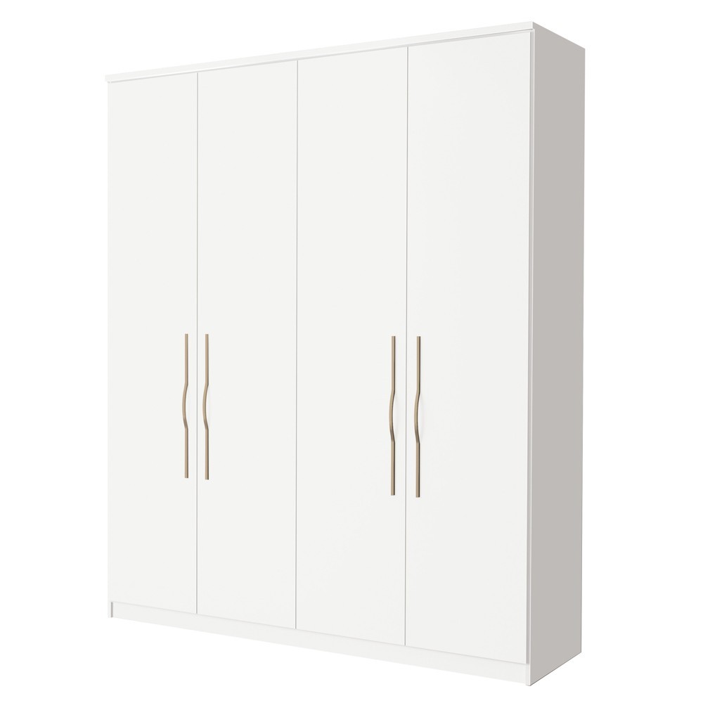 Guarda Roupa 4 Portas 3 Gavetas Slow Motion Spazio F08 Branco - Mpozenato