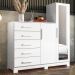 Guarda Roupa Cômoda com Espelho 158cm Suiça A02 Branco - Mpozenato