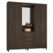 Guarda Roupa Capelinha 4 Portas 3 Gavetas Persia D02 Ebano Touch - Mpozenato