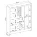 Guarda Roupa Capelinha 4 Portas 3 Gavetas Persia D02 Ebano Touch - Mpozenato