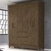 Guarda Roupa Casal 162cm Com Espelho Cuban Castanho Wood Z17 - Mpozenato