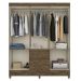 Guarda Roupa Casal 162cm Com Espelho Cuban Castanho Wood Z17 - Mpozenato