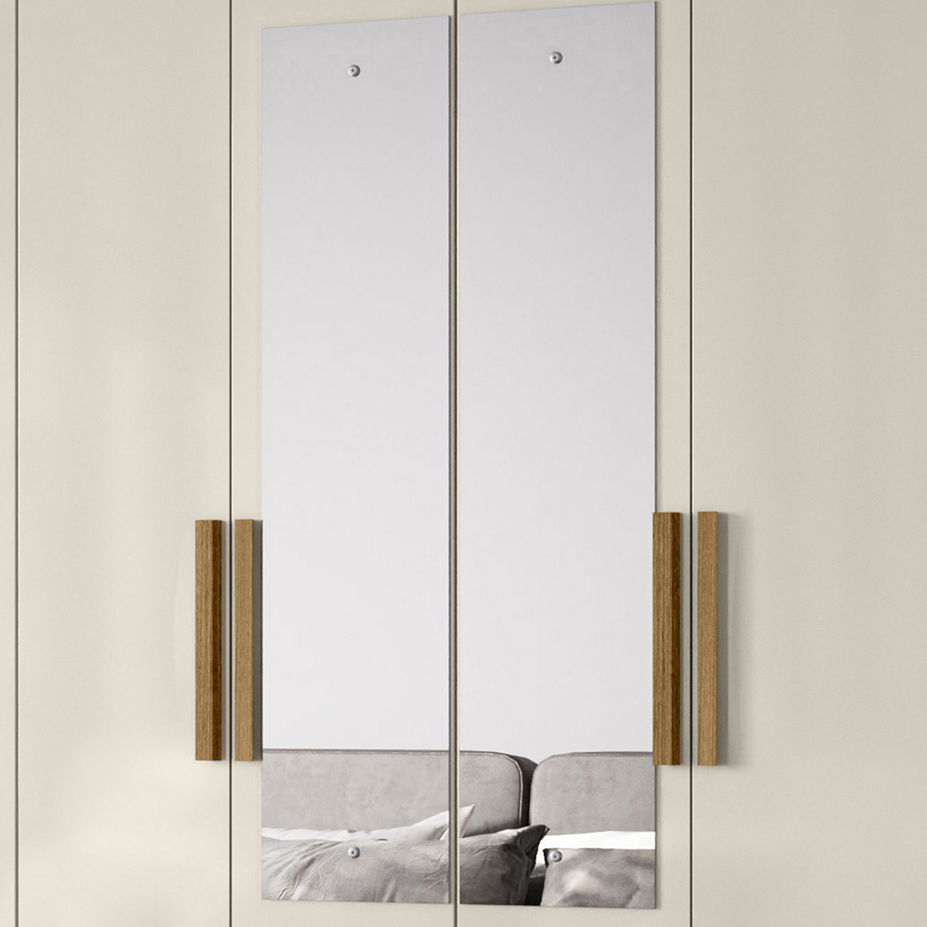 Guarda Roupa Casal 204cm Com Espelho Vitta Freijó/Off Z17    - Mpozenato