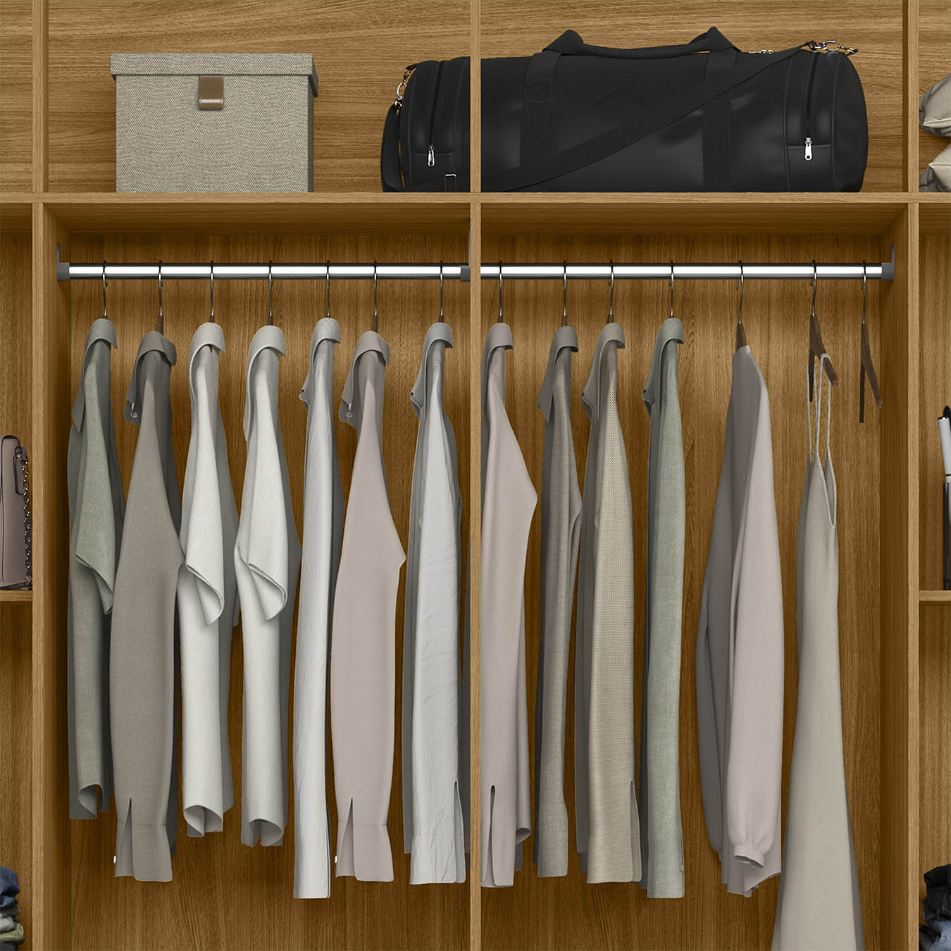 Guarda Roupa Casal 204cm Com Espelho Vitta Freijó/Off Z17    - Mpozenato