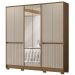 Guarda Roupa Casal 216cm Com Espelho Freeze Carvalho/Fendi Z17 - Mpozenato