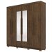 Guarda Roupa Casal 218cm Com Espelho Bolty Imbuia Rústico V02 - Mpozenato