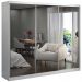 Guarda Roupa Casal 264cm 3 Portas de Correr 3 Espelhos Winter F04 Branco - Mpozenato