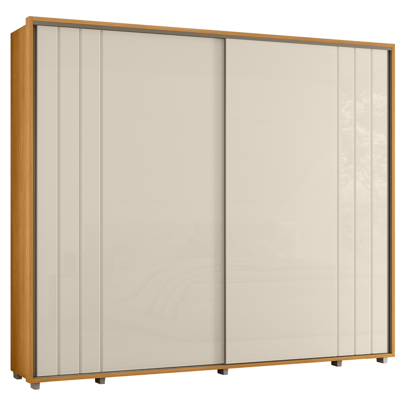 Guarda Roupa Casal 278cm Com 2 Portas Mya Off/Cinamomo Z10  - Mpozenato