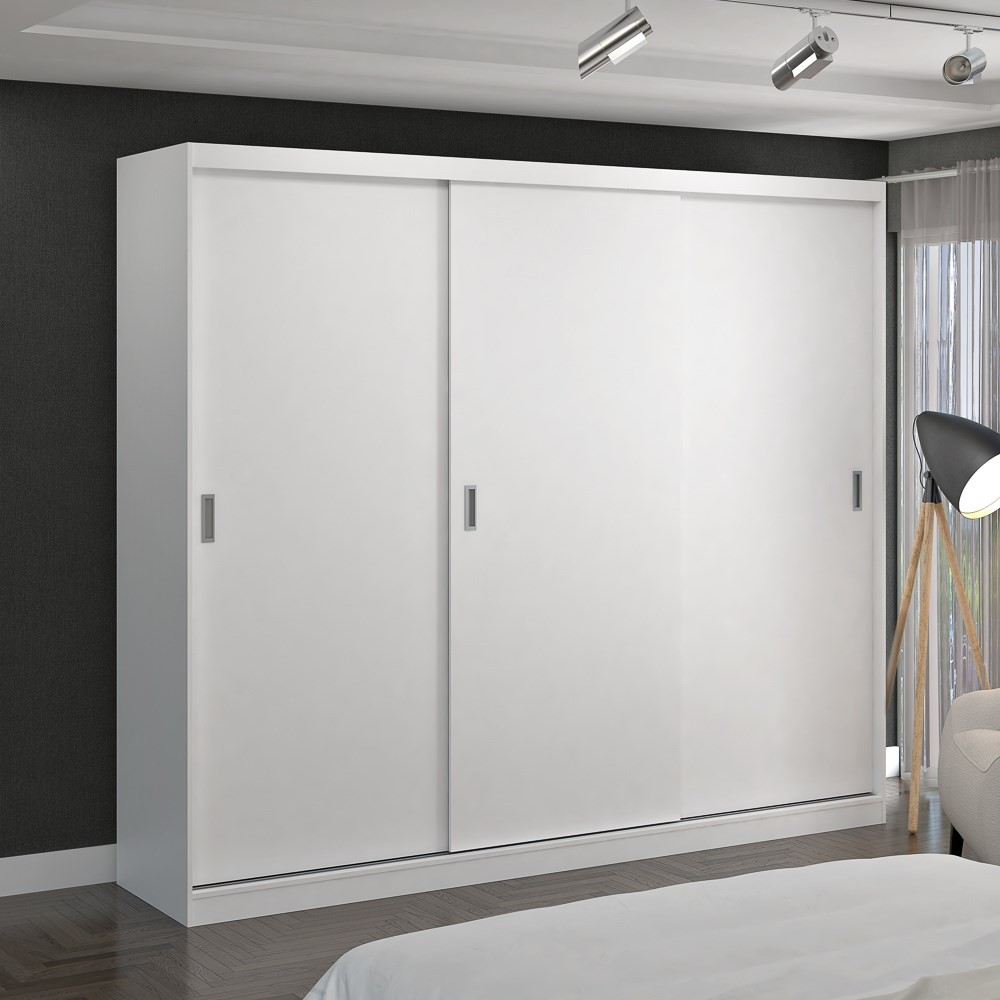 Guarda Roupa Casal 3 Portas de Correr Winter F04 Branco - Mpozenato