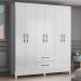 Guarda Roupa Casal 6 Portas 2 Gavetas 153cm Paraná M07 Branco - Mpozenato