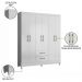 Guarda Roupa Casal 6 Portas 2 Gavetas 153cm Paraná M07 Branco - Mpozenato