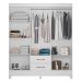 Guarda Roupa Casal 6 Portas 2 Gavetas 153cm Paraná M07 Branco - Mpozenato