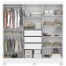 Guarda Roupa Casal 6 Portas 3 Gavetas Pratico D02 Branco - Mpozenato