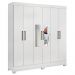 Guarda Roupa Casal 6 Portas com Espelho Elite 3 Gavetas Pratico D02 Branco - Mpozenato