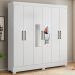 Guarda Roupa Casal 6 Portas com Espelho Elite 3 Gavetas Pratico D02 Branco - Mpozenato