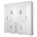 Guarda Roupa Casal 8 Portas 4 Gavetas New Realce D02 Branco - Mpozenato