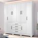 Guarda Roupa Casal 8 Portas 4 Gavetas New Realce D02 Branco - Mpozenato