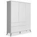 Guarda Roupa Infantil 100% MDF 3 Portas Pés Retrô Mel P04 Branco - Mpozenato