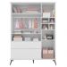 Guarda Roupa Infantil 100% MDF 3 Portas Pés Retrô Mel P04 Branco - Mpozenato