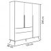 Guarda Roupa Infantil 100% MDF 3 Portas Pés Retrô Mel P04 Branco - Mpozenato