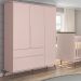 Guarda Roupa Infantil 100% MDF 3 Portas Pés Retrô Mel P04 Cinza - Mpozenato