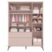 Guarda Roupa Infantil 100% MDF 3 Portas Pés Retrô Mel P04 Cinza - Mpozenato